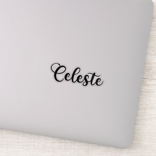 Celeste Name - Handgeschriebene Kalligrafie Aufkleber (Detail)