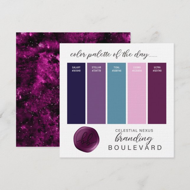 Céleste Nexus - Carte de Palette de Couleurs sur l (Devant / Derrière)