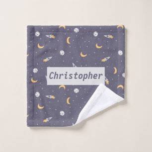 Céleste Rocket Moon Stars Planet Motif