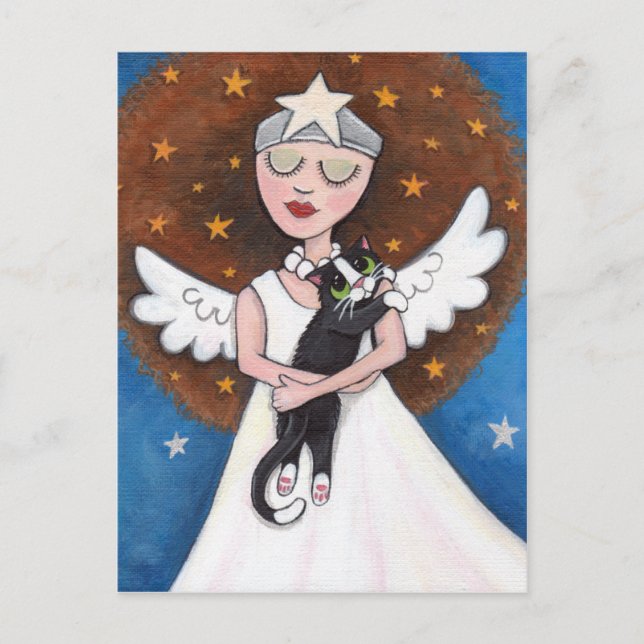 Celeste und ihre Cat Postcard Postkarte (Vorderseite)