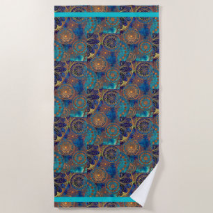 Céleste Xtr Grand Serviette de bain Bleu Aqua Or