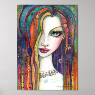 Celestia Bohemian Celestial Girl von Molly Harriso Poster