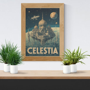 Celestia: Die Stadt unter den Sternen - Vintage Re Poster
