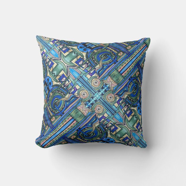 Celestial-Abstract Geometric Pattern Kissen (Vorderseite)