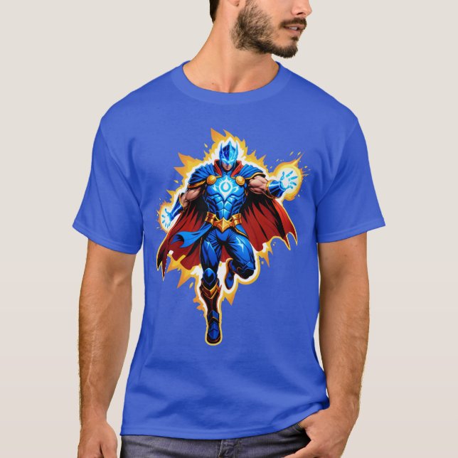Celestial Arc Knight – Blue Energy Ascension T-Shirt (Vorderseite)
