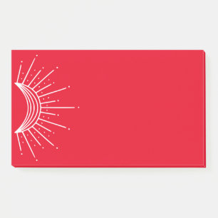 Celestial, astronomisch. Crescent Sun Ray Post-it Klebezettel