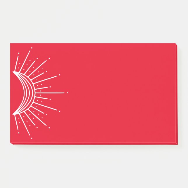 Celestial, astronomisch. Crescent Sun Ray Post-it Klebezettel (Vorderseite)