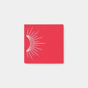 Celestial, astronomisch. Crescent Sun Ray Post-it Klebezettel