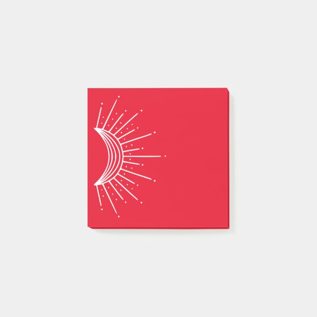 Celestial, astronomisch. Crescent Sun Ray Post-it Klebezettel (Vorderseite)