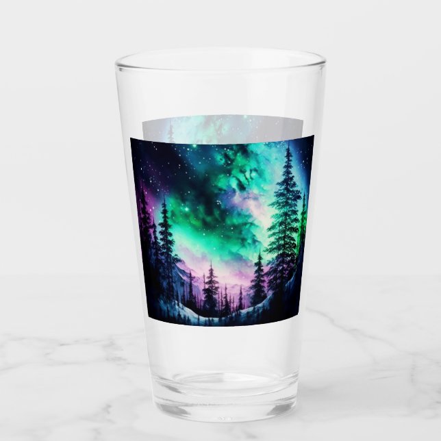 Celestial Aurora Borealis Northern Lights Vivid Glas (Vorderseite)