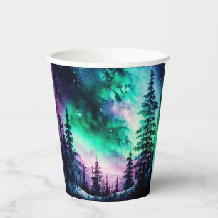 Celestial Aurora Borealis Northern Lights Vivid Pappbecher