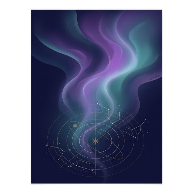 Celestial Aurora Constellation Wall Art Poster (Vorderseite)