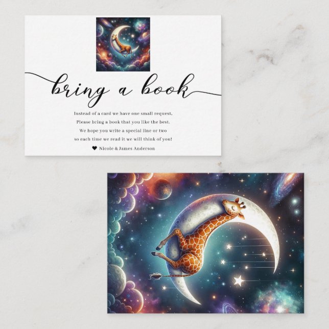 Celestial Baby Giraffe Bringen Sie eine Babydusche Begleitkarte (Vorne/Hinten)