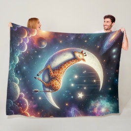 Celestial Baby Giraffe Schlafen auf dem Mond & den Fleecedecke