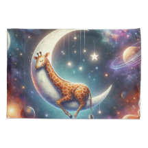 Celestial Baby Giraffe Schlafen auf dem Mond & den