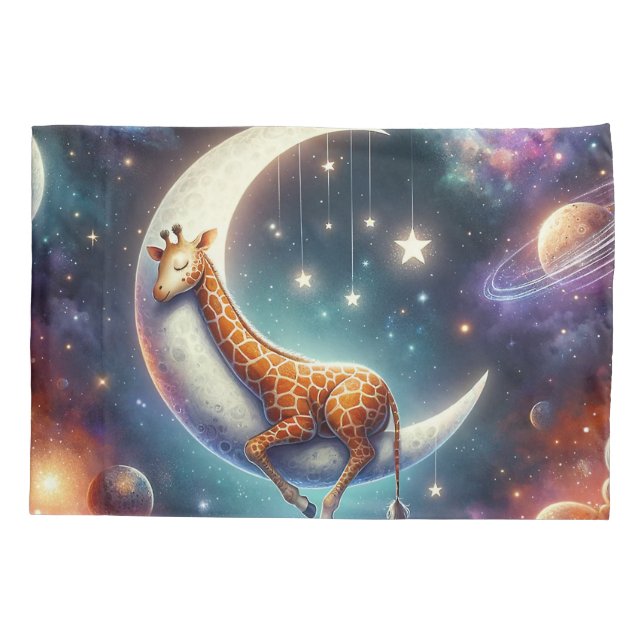 Celestial Baby Giraffe Schlafen auf dem Mond & den Kissenbezug (Rückseite)