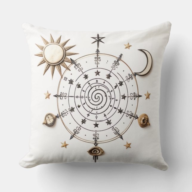 Celestial Balance Throw Pillow Kissen (Vorderseite)