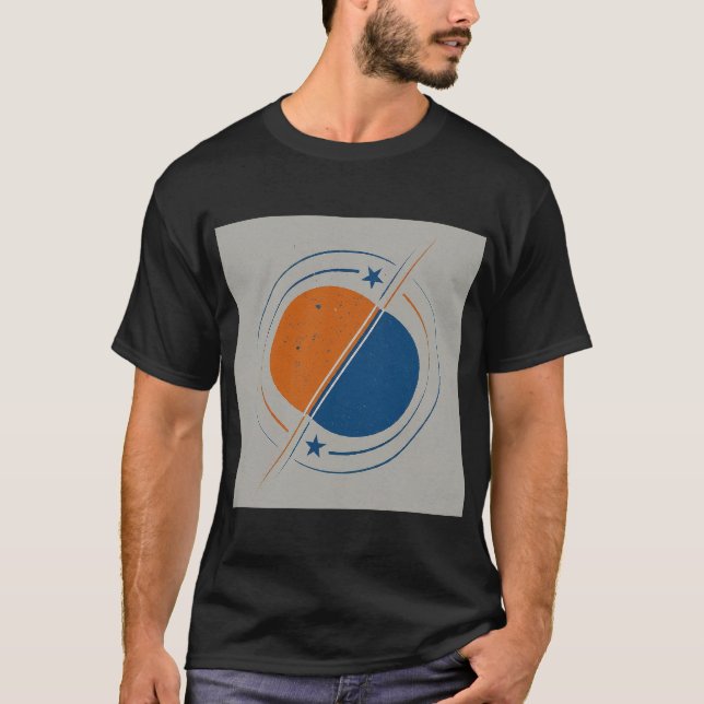 "Celestial Ballet: Binary Star System T-Shirt (Vorderseite)