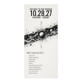 Celestial Band Wedding Program Werbekarte