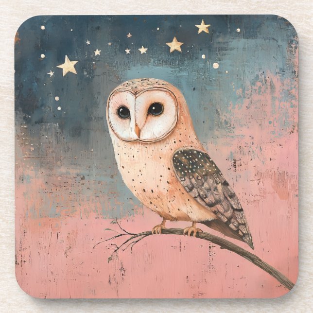 Celestial Barn Owl Getränkeuntersetzer (Vorderseite)