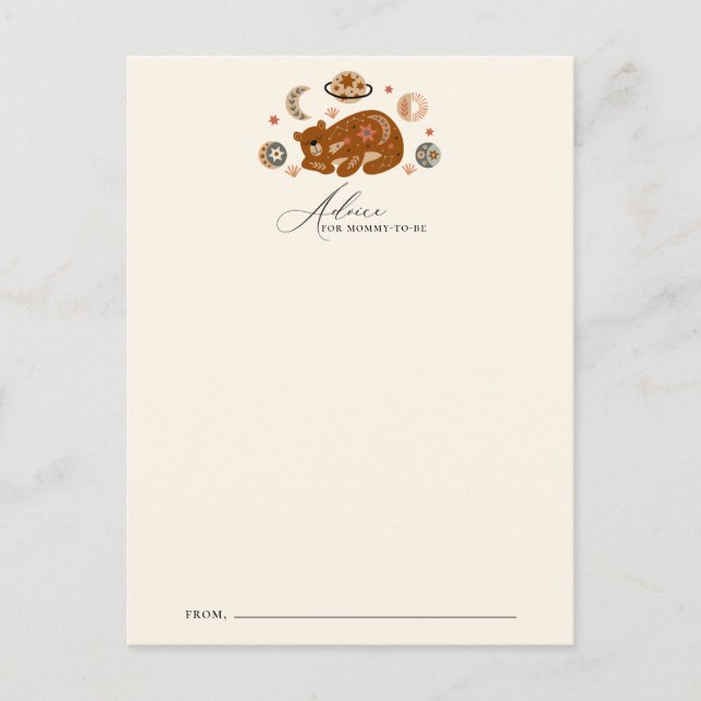 Celestial Bear Theme Baby Showcard Postkarte (Vorderseite)