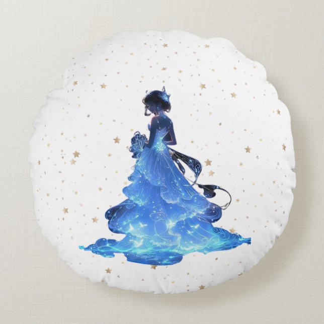 Celestial Beauty Pillow Rundes Kissen (Vorderseite)