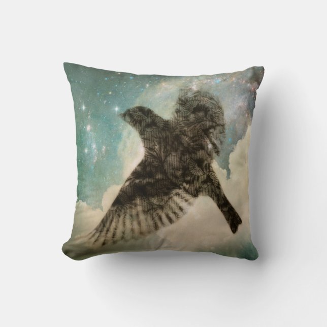 Celestial Bird Fantasy Kissen (Vorderseite)