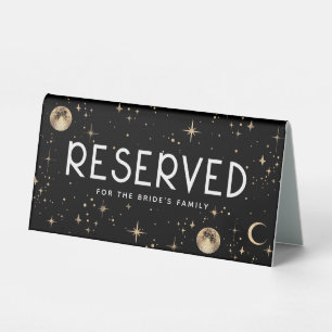 Celestial Black and Gold Stars Hochzeit vorbehalte Tischaufsteller