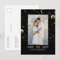 Celestial Black and Gold Stars Save the Date