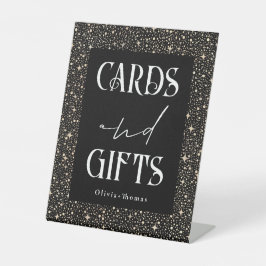 Celestial Black Card und Geschenke Hochzeit Sockelschild