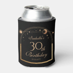 Celestial Black Gold Sun Moon Stars 30. Geburtstag Dosenkühler