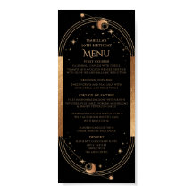 Celestial Black Gold Sun Moon Stars 30. Geburtstag