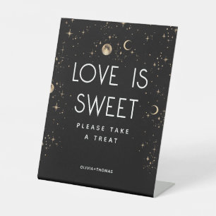 Celestial Black Liebe ist süße Hochzeit Sockelschild