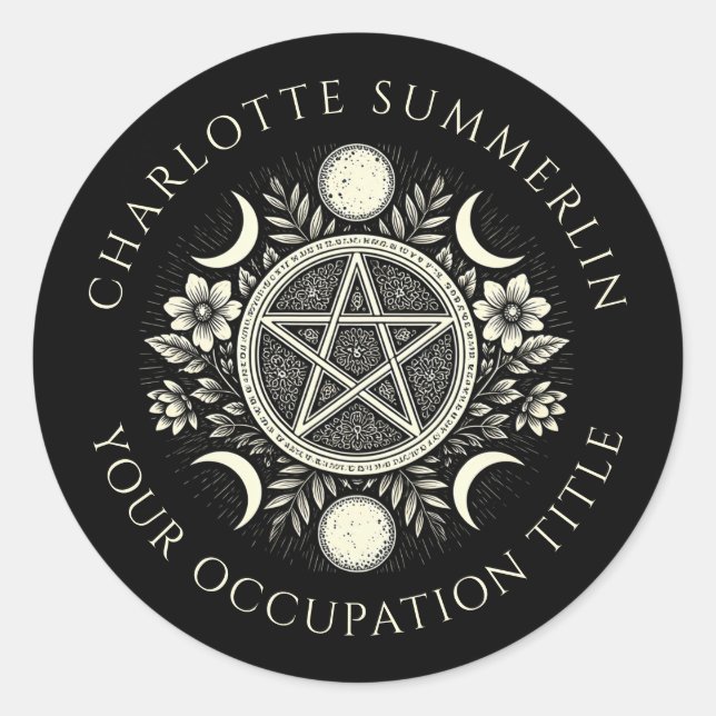 Celestial Black Runder Aufkleber (Vorderseite)