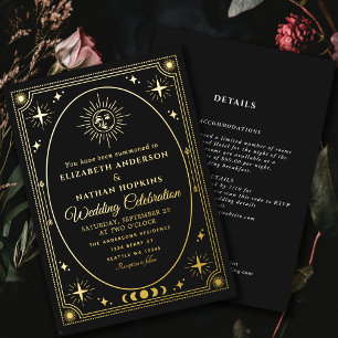 Celestial Black Tarot Card Einladung zur Hochzeits