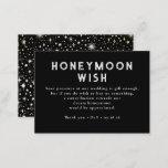 Celestial Black Wedding Honeymoon Wish Begleitkarte<br><div class="desc">Schwarze und goldene Hochzeitsflitterkarten oder Wunschkarten für Flitterwochen</div>