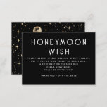 Celestial Black Wedding Honeymoon Wish Begleitkarte<br><div class="desc">Schwarze und goldene Hochzeitsflitterkarten oder Wunschkarten für Flitterwochen</div>