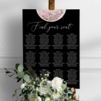Celestial Black Wedding Seating Chart | Blush Moon