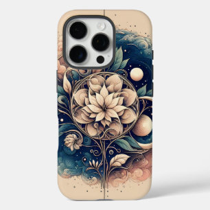 "Celestial Bloom - Mystic Floral Moon Art" iPhone 16 Pro Hülle