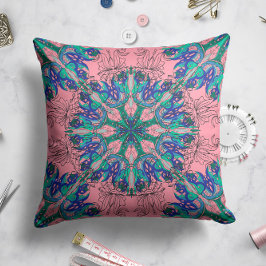 Celestial Bloom Pillow in Pink Kissen