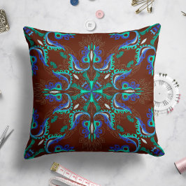 Celestial Bloom Star Pillow in Brown Kissen