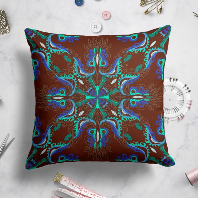 Celestial Bloom Star Pillow in Brown Kissen (Von Creator hochgeladen)