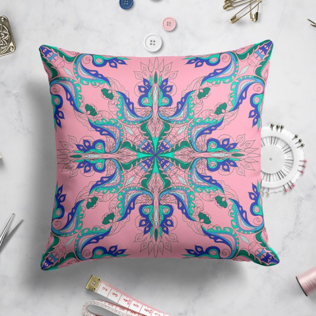 Celestial Bloom Star Pillow in Pastellrosa Kissen (Von Creator hochgeladen)