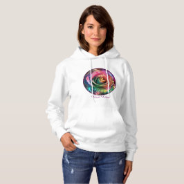 Celestial Blossom: Alien Rose Hoodie