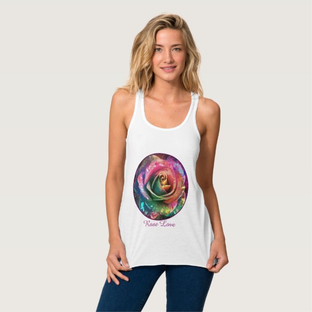 Celestial Blossom: Alien Rose Tank Top (Vorderseite Vollansicht)
