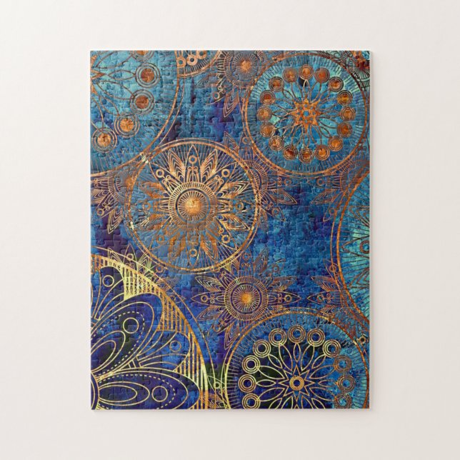 Celestial Blue and Gold Challenging Geschenk (Vertikal)