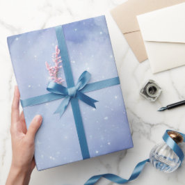 Celestial Blue Cloud Wine Brautparty Geschenkpapier