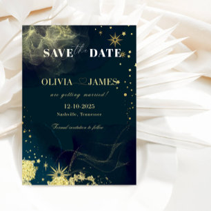 Celestial Blue Galaxy Save the Date Wedding Card Einladung