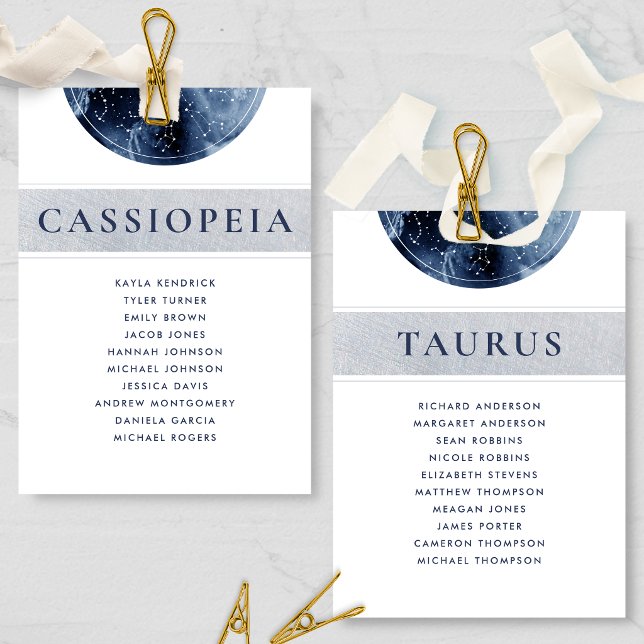 Celestial Blue Gray Seating Plan Cards Gästebamen (Von Creator hochgeladen)