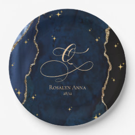  Celestial Blue Quinceanera Midnight Stars Moon  Pappteller